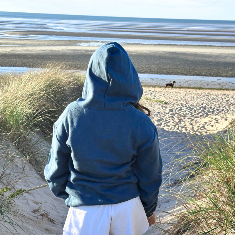 Blue Zip Up Logo Hoodie