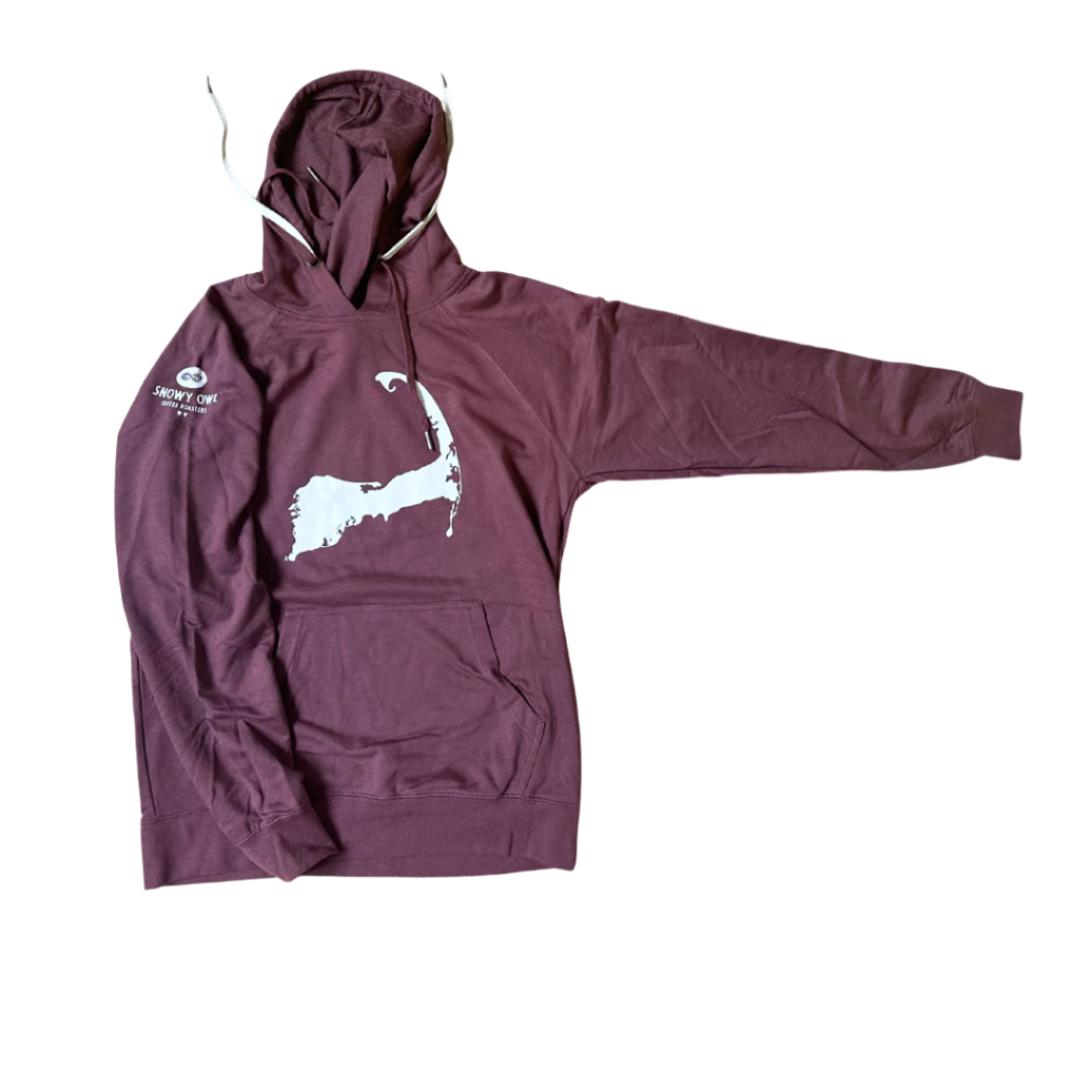 Maroon Longsleeve Map Hoodie