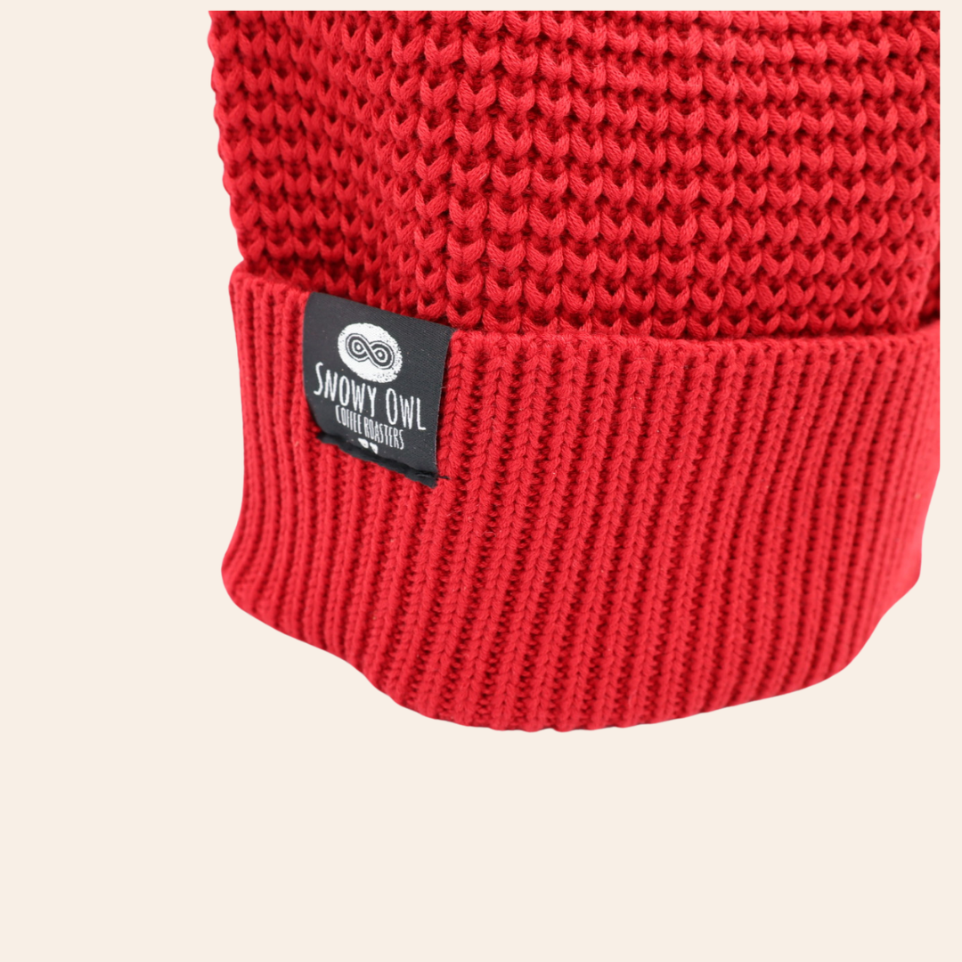 Red Eco-Beanie with SOC Patch