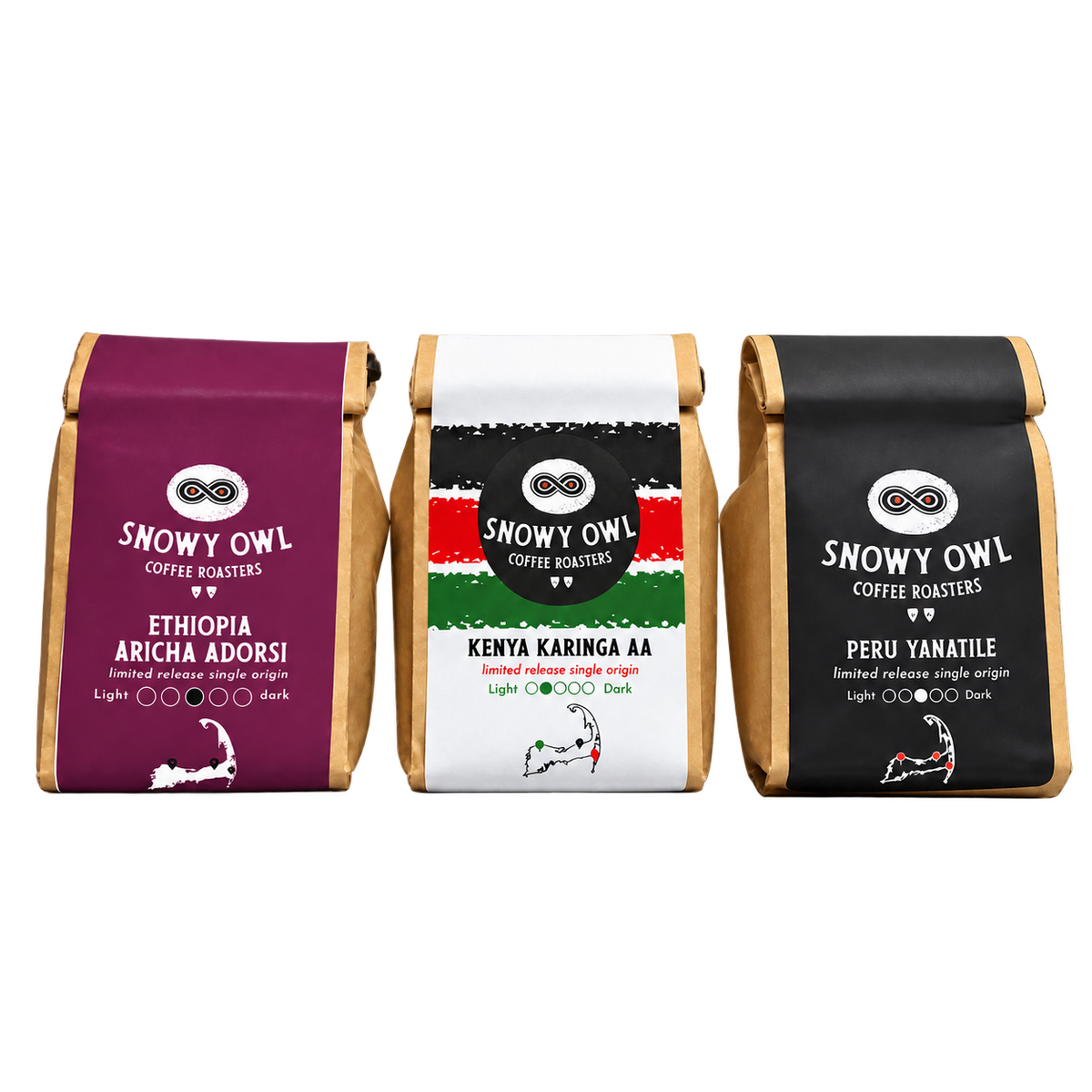 Snowy Owl Coffee Single Origin 3-Pack