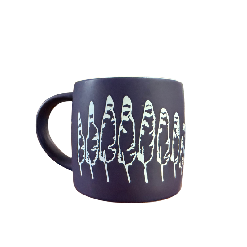 Snowy Owl Feather Plum Mug - 17oz