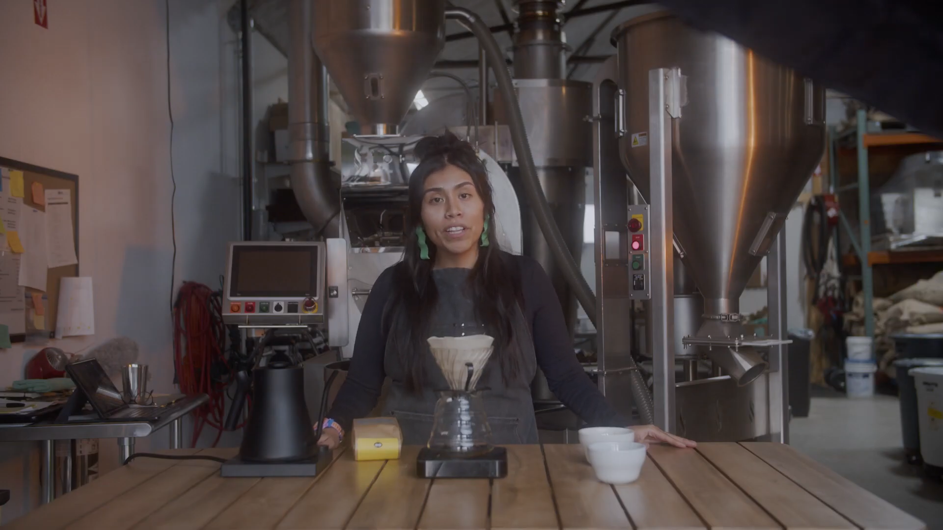 Load video: Expert brew guide demonstration at our specialty coffee roastery in Brewster, showing professional techniques for brewing the perfect pour-over using freshly roasted Snowy Owl coffee beans.