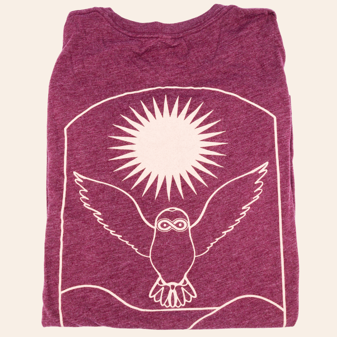 Maroon Longsleeve Owl Wingspan Sun Shirt